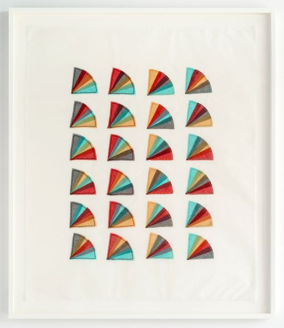 Fan factorial  2 by Elaine Reichek contemporary artwork Works on Paper