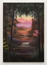 Forest Clearing Tangerine Stream by Neil Raitt contemporary artwork painting works on paper