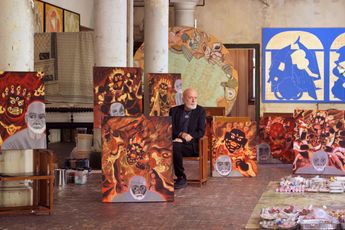 Contemporary art exhibition Francesco Clemente Self-portraits In The Bardo at Levy Gorvy Dayan London United Kingdom