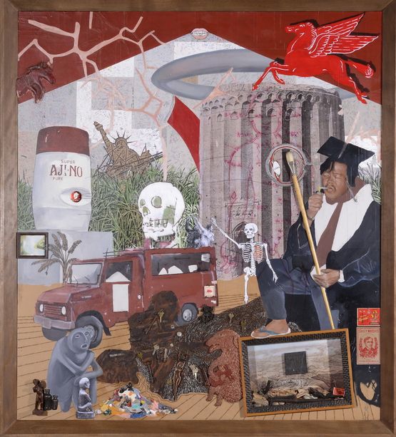 Conquest Door Immortalizing the Legacy of Santiago Bose by Kawayan De Guia contemporary artwork Works on Paper