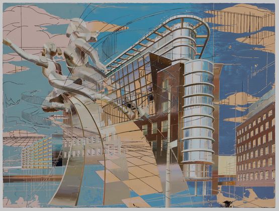 Corner Building by Cui Jie contemporary artwork Painting