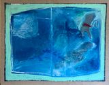 Blue Pillow by Abdallah Kassem contemporary artwork painting