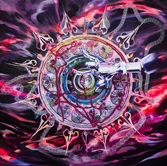 The Wheel of Time by Caison Wang contemporary artwork Painting