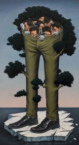 Walking on Thin Ice by Zhou Song contemporary artwork painting