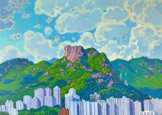 The Lion Rock by Stephen Wong Chun Hei contemporary artwork Painting