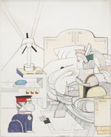 Bedroom Sphinx by Saul Steinberg contemporary artwork works on paper