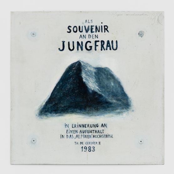 SOUVENIR AN DEN JUNGFRAU plaque commemorative by Thierry De Cordier contemporary artwork Painting