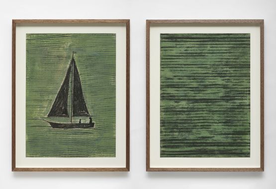 The Conversation 20.3.25 Green Sea 20.4.25 by David Austen contemporary artwork Painting