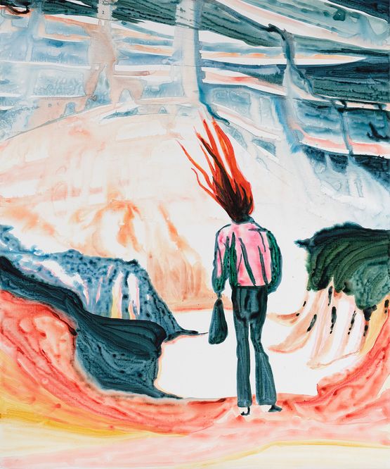 Windy red by John Krner contemporary artwork Painting