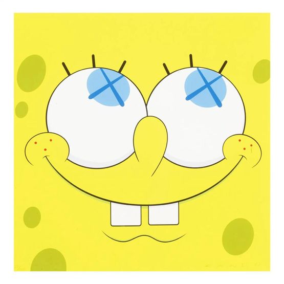 KAWSBOB - Yellow by KAWS contemporary artwork Print