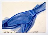 Blue Shoe Toes by Rose Wylie contemporary artwork painting works on paper