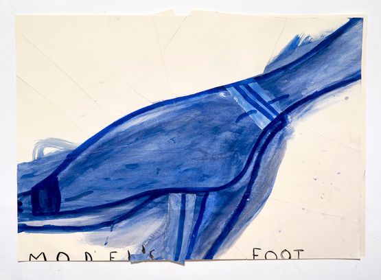 Blue Shoe Toes by Rose Wylie contemporary artwork Painting