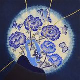 Peony Butterfly - Japan Blue - 1 by Kohei Kyomori contemporary artwork mixed media print