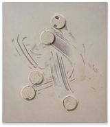 Vertical coin game by Paul Sietsema contemporary artwork mixed media painting