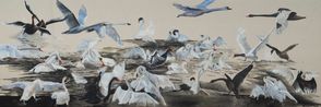 Swan Lake on the Radio by Jill Mulleady contemporary artwork Painting