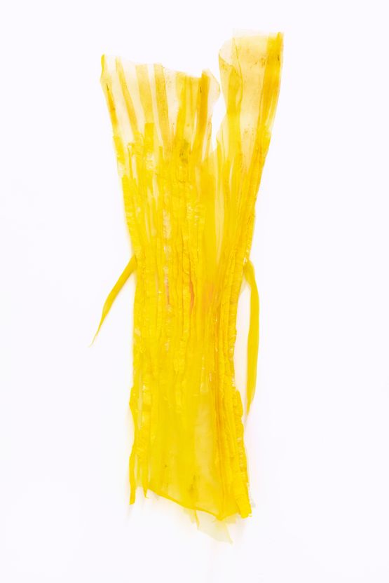 in the beginning there was time as if splashed with bouncy eye masks an experience in stretched yellow or a bee might be a star of a great drama as if splashed with bouncy eye masks an experience in stretched yellow or a bee might be a star of a great drama by Astrid Svangren contemporary artwork Painting
