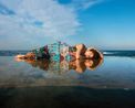 Yasmina and her reflection Beirut Lebanon by Rania Matar contemporary artwork Print