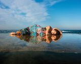 Yasmina and her reflection Beirut Lebanon by Rania Matar contemporary artwork print