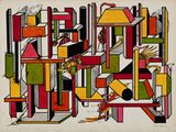 Geometric Colour Study 1 by Lilly Fenichel contemporary artwork painting works on paper