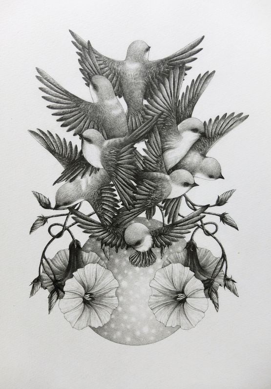 The Sacred Choir by Albert Yonathan Setyawan contemporary artwork Drawing