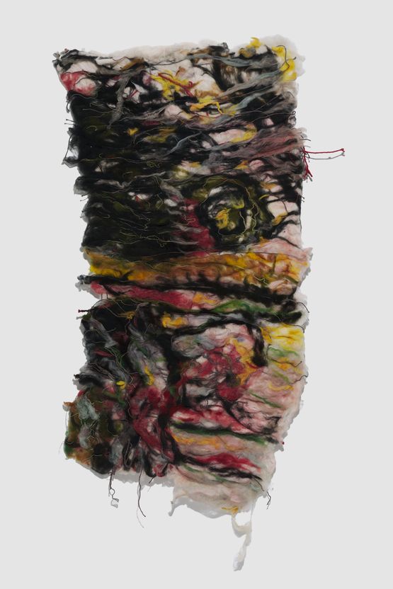 Burning home by T. Vinoja contemporary artwork Textile