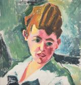 Bildnis einer jungen Frau Portrait of a Young Woman by Hermann Max Pechstein contemporary artwork painting
