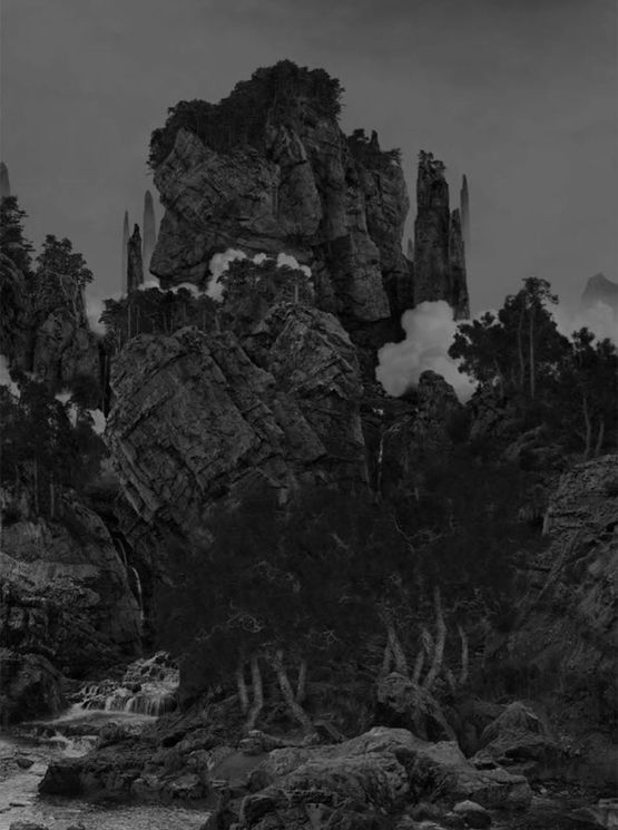 Whispering Pines in the Mountains by Yang Yongliang contemporary artwork Print