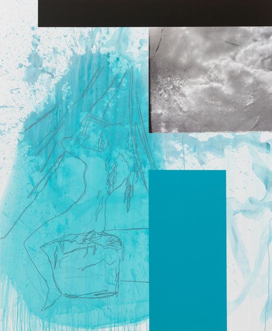 Mujer desnuda con espejo Miami Blue by Juliao Sarmento contemporary artwork Painting