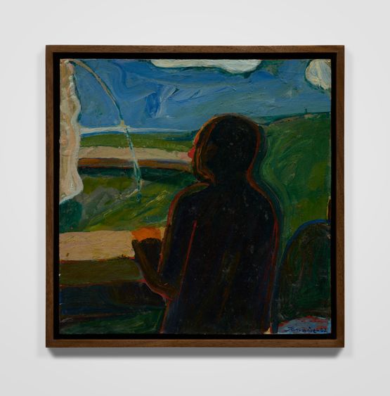 Man by Fountain by James Jarvaise contemporary artwork Painting
