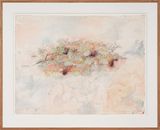 Burrowing bettong warren with one lone bilby burrow by John Wolseley contemporary artwork mixed media works on paper