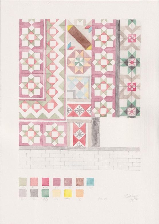 Penang tiles xii by Noor Mahnun Anum contemporary artwork Painting
