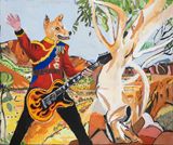 Rock Dingo by Vincent Namatjira contemporary artwork painting