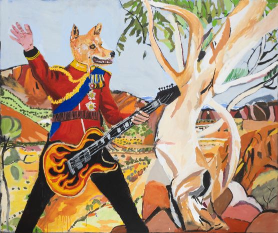 Rock Dingo by Vincent Namatjira contemporary artwork Painting