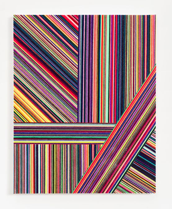 Wool Painting Cool Lines Drift and Separate by Jim Lambie contemporary artwork Mixed Media