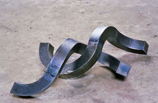 Verschrankte Kreisring-Auffaltung Interlocked circular ring folding by Peter Schwickerath contemporary artwork Sculpture
