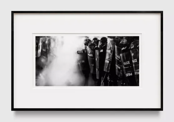 Study of Riot Cops Charlotte NC by Robert Longo contemporary artwork Works on Paper