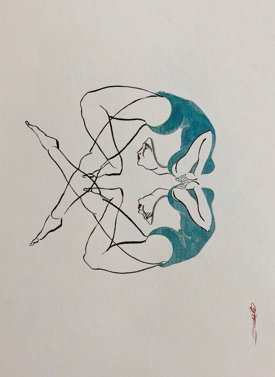 Bend Drawing 7 by Hayv Kahraman contemporary artwork Painting