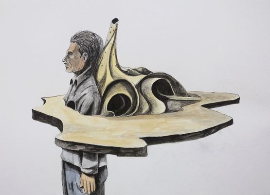 Dystopian error by Prabhakar Pachpute contemporary artwork Works on Paper
