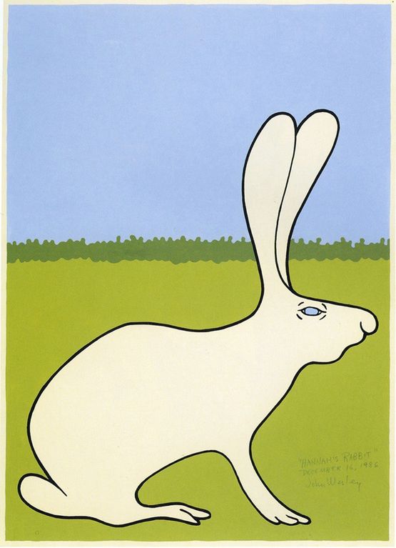 Hannahs Rabbit by John Wesley contemporary artwork Painting