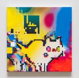 Database Painting Animal Totem Hello Kitty Twin B1 by Cody Choi contemporary artwork painting works on paper