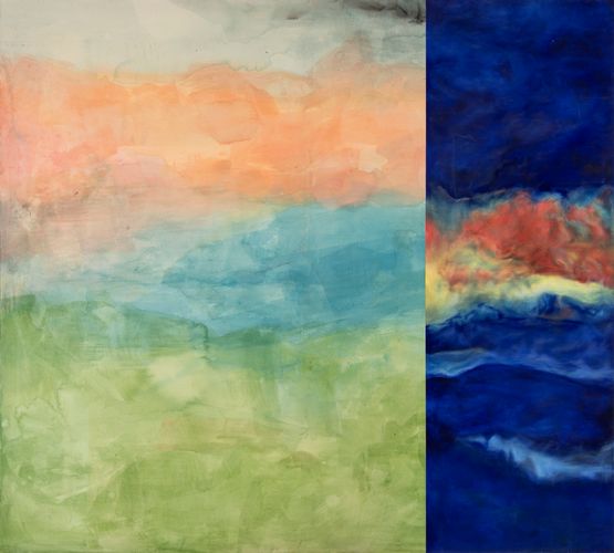Sunset in Niederlausitz by Martin Grandits contemporary artwork Painting