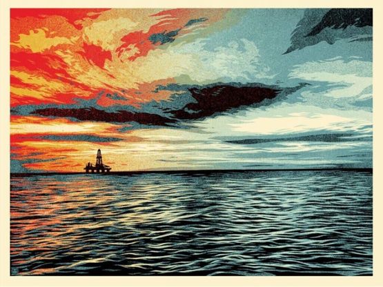 Sunset as the Fall Approaches by Shepard Fairey contemporary artwork Works on Paper