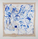 Shapes in Blue by Jihyun Lee contemporary artwork drawing painting works on paper