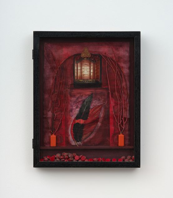 Red Vision at the Villa by Betye Saar contemporary artwork Mixed Media