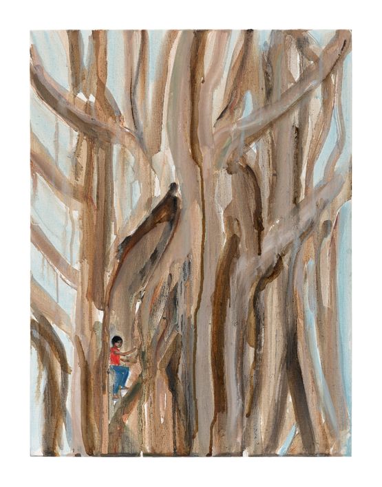 Banyan Red and Blue Boy by Matthew Krishanu contemporary artwork Painting