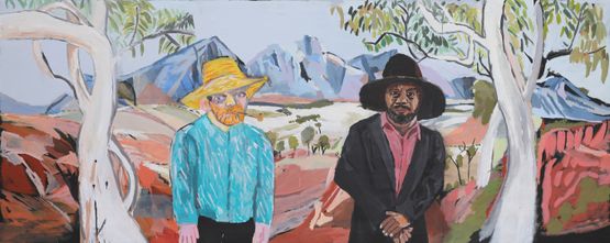 Vincent and Vincent by Vincent Namatjira contemporary artwork Painting
