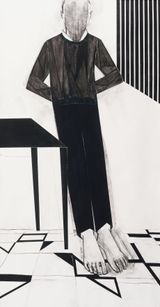 Untitled Leaning Against the Wall by Iris Schomaker contemporary artwork drawing