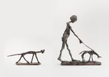 Promeneur de chiens et chat by Francis Upritchard contemporary artwork sculpture