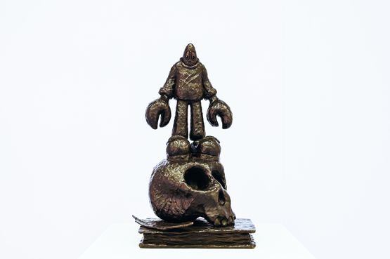 Lobster Standing on Skull by Philip Colbert contemporary artwork Sculpture