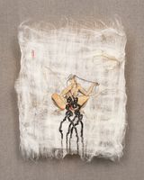 Eyebrow-gut-brain axis by Hayv Kahraman contemporary artwork drawing painting works on paper